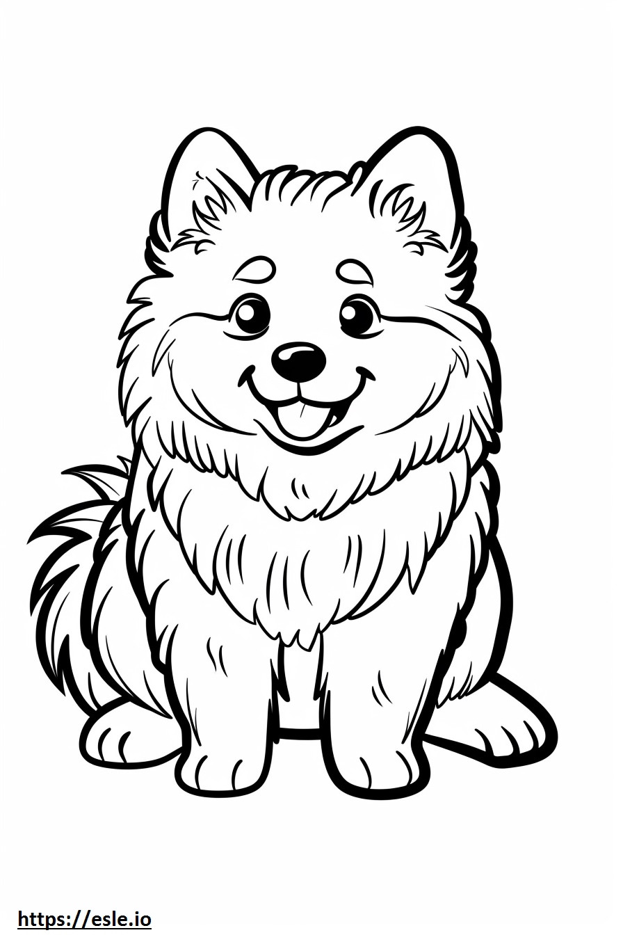 Emoji de sonrisa de perro esquimal americano para colorear e imprimir