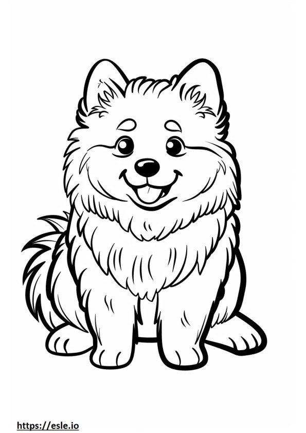 Emoji del sorriso del cane eschimese americano da colorare