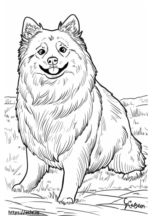 American Eskimo Dog cartoon coloring page