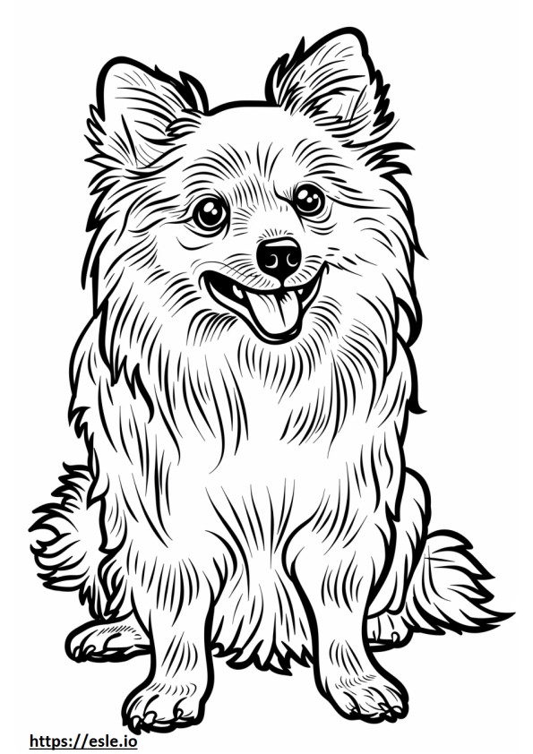 Dibujos animados de perro esquimal americano para colorear e imprimir