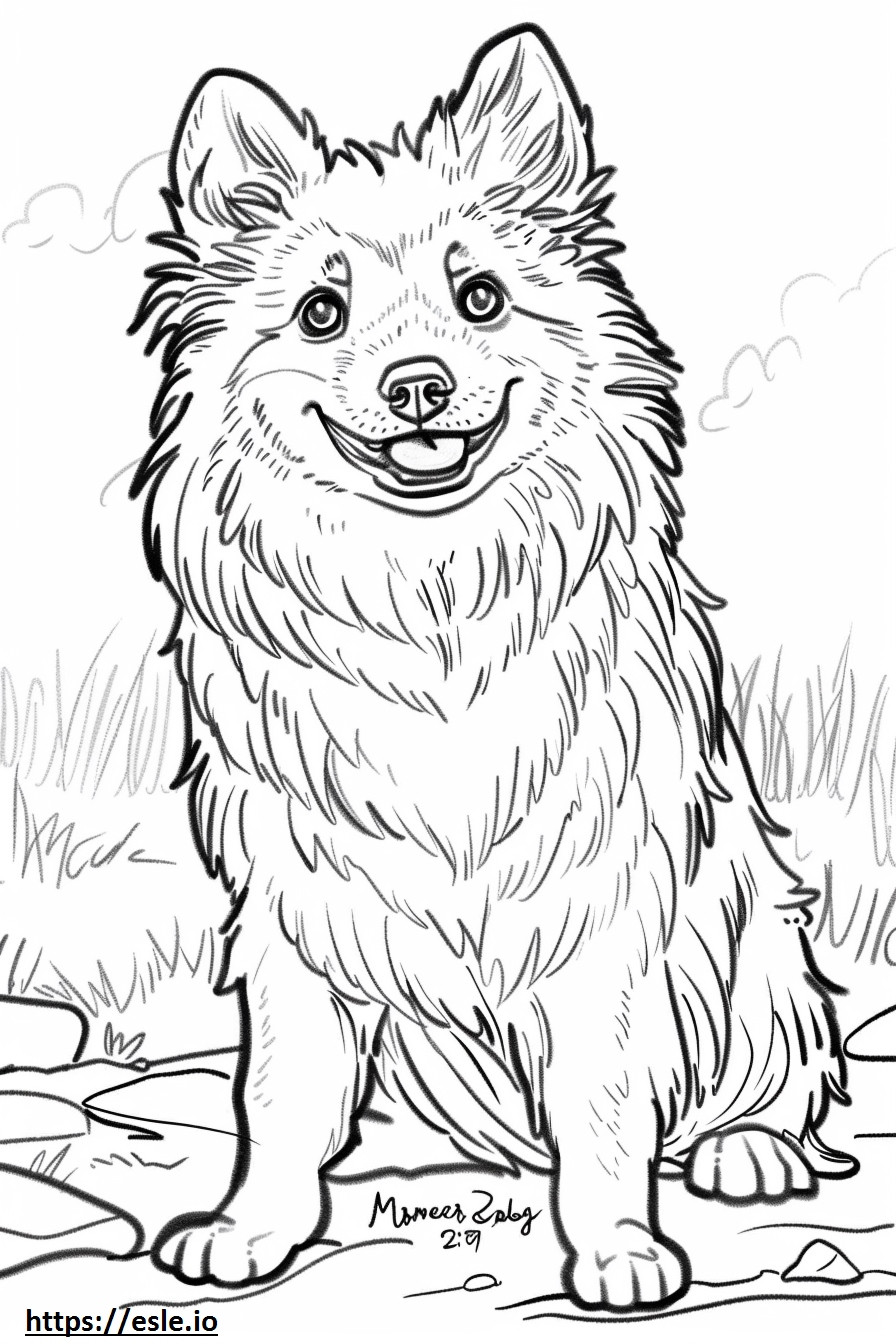 Kreskówka amerykańskiego psa eskimoskiego kolorowanka