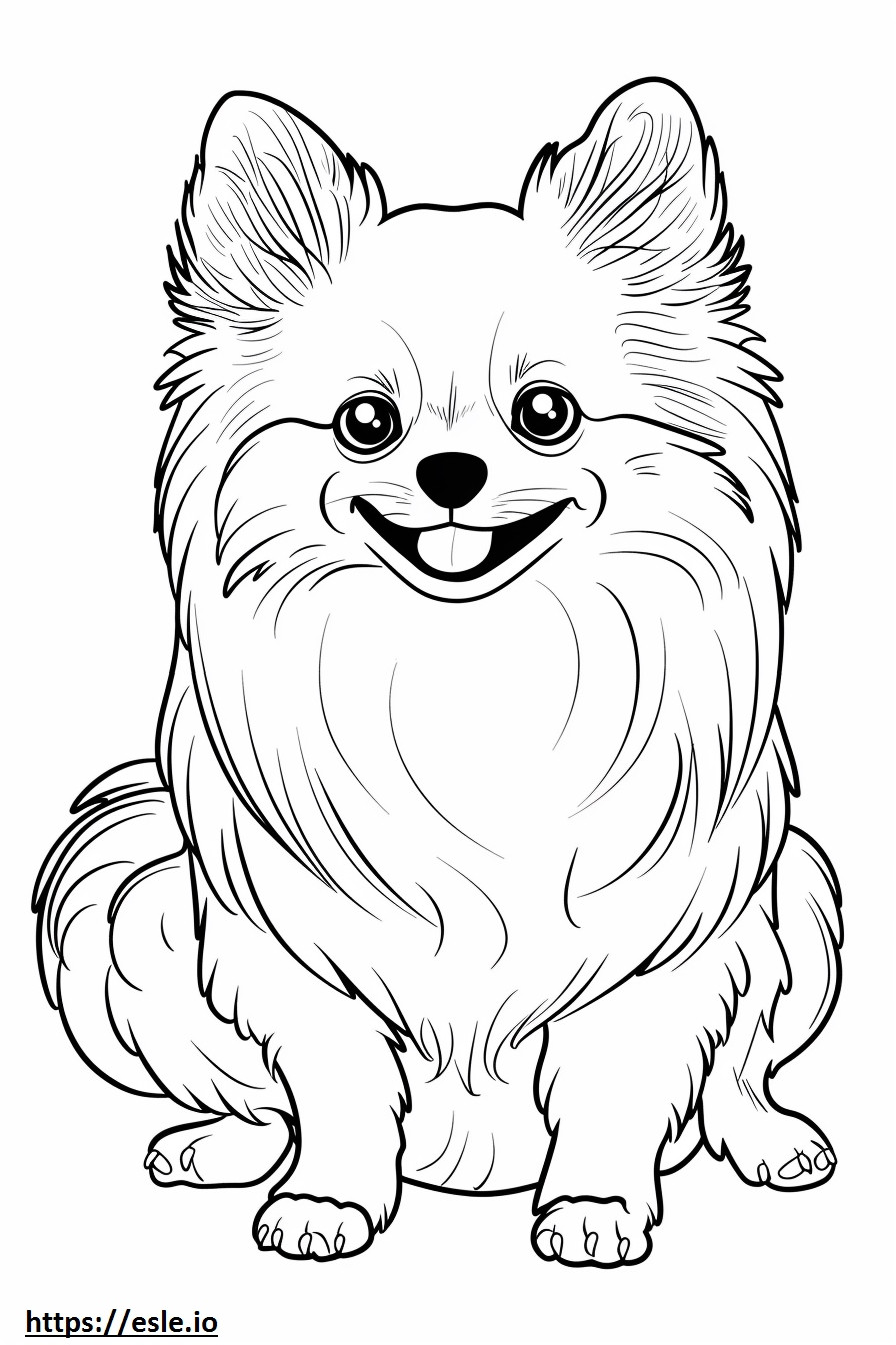 Perro esquimal americano Kawaii para colorear e imprimir