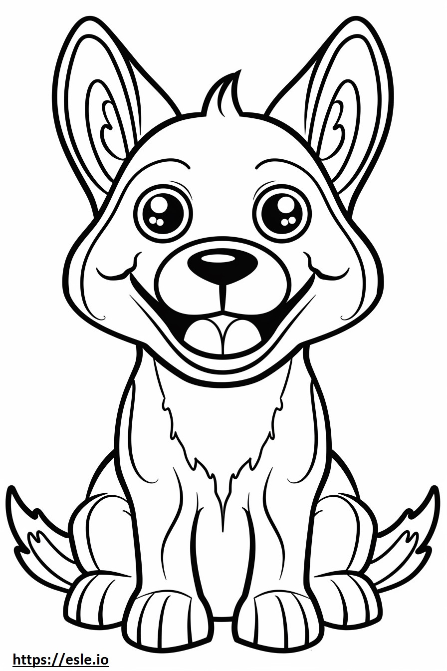 Emoji cu zâmbet Foxhound american de colorat
