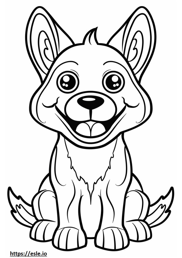 Emoji senyum American Foxhound gambar mewarnai