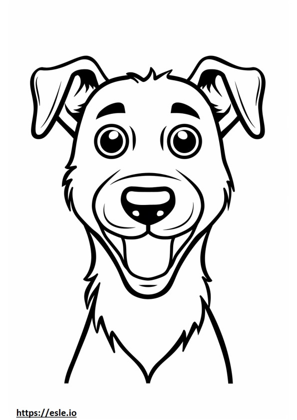 Emoji cu zâmbet Foxhound american de colorat