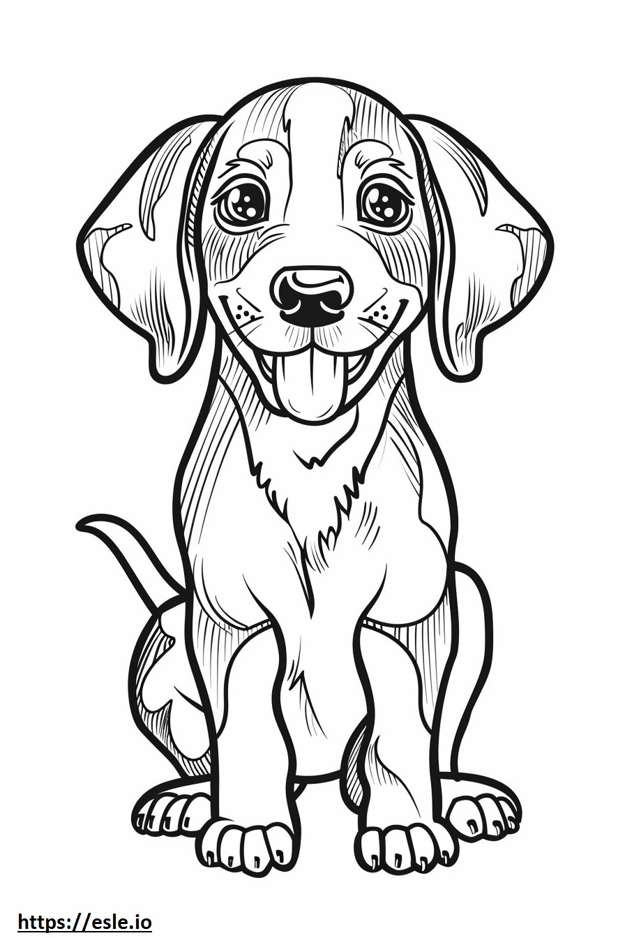 American Foxhound smile emoji coloring page