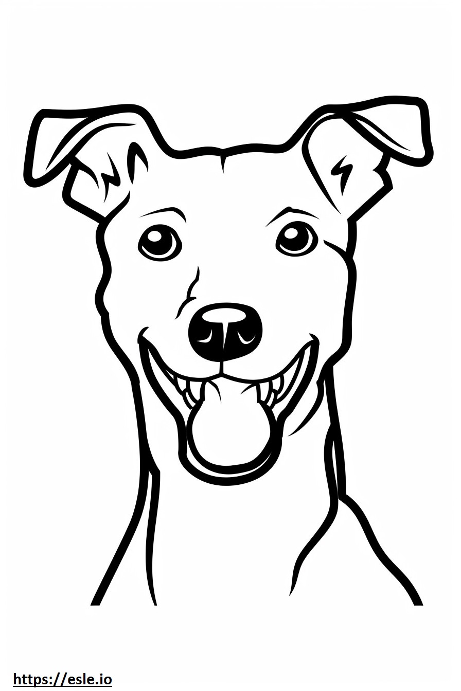 Emoji de sorriso de Foxhound americano para colorir