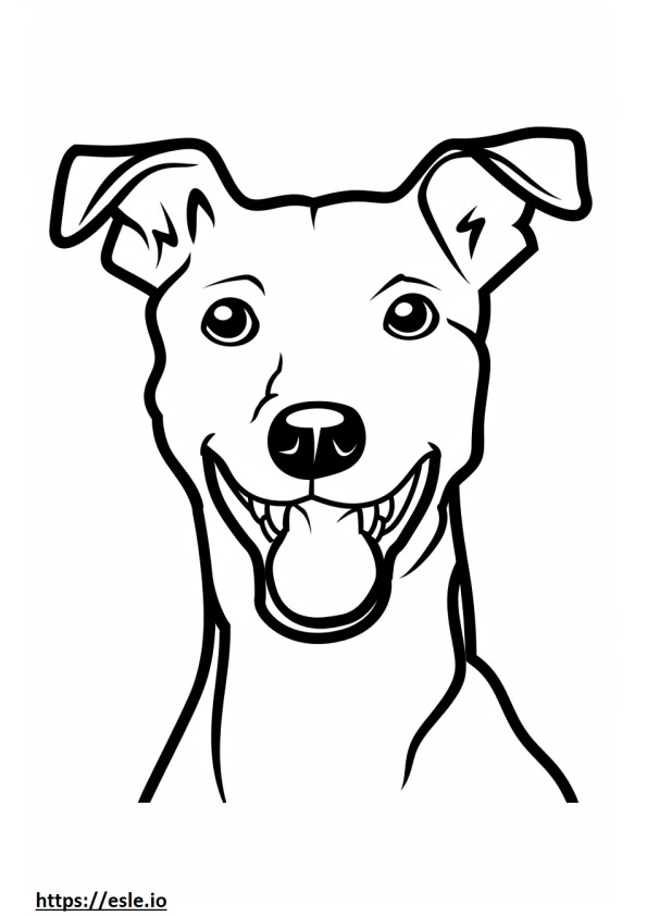 Emoji del sorriso del Foxhound americano da colorare