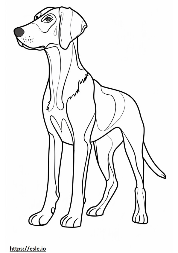 Coloriage Caricature de Foxhound américain à imprimer