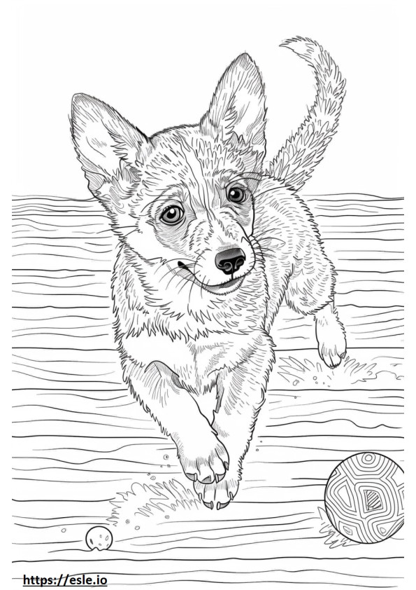 Coloriage Foxhound américain jouant à imprimer