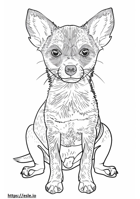 Coloriage Foxhound américain Kawaii à imprimer