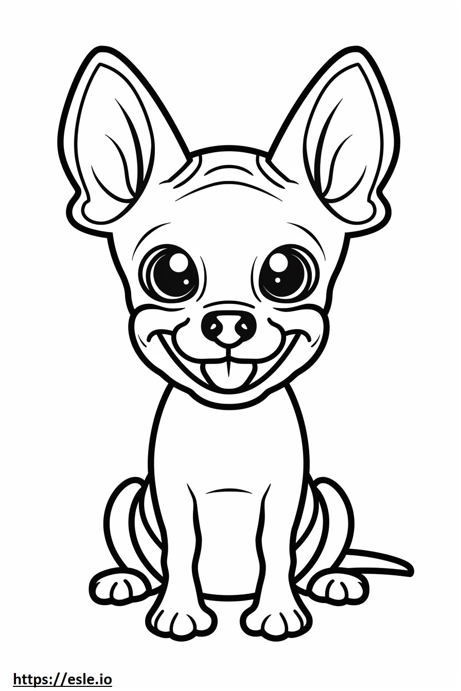 Emoji de sorriso de American Hairless Terrier para colorir