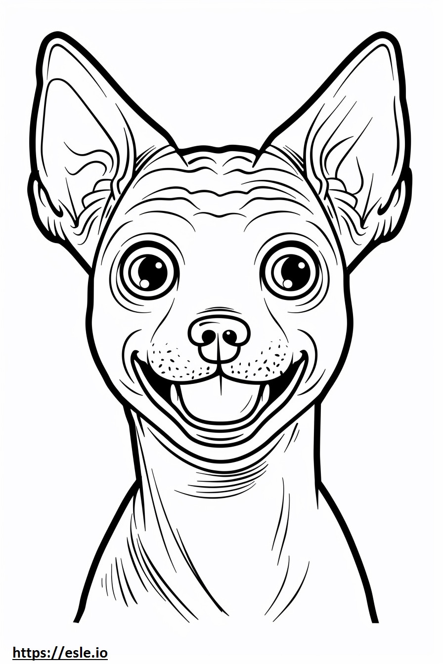 Emoji de sonrisa del terrier americano sin pelo para colorear e imprimir