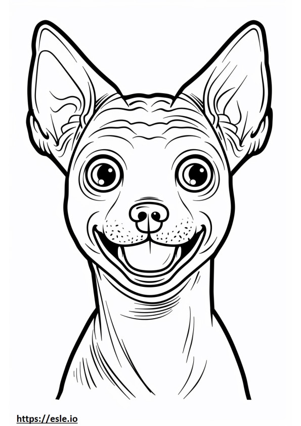 American Hairless Terrier lächelt Emoji ausmalbild
