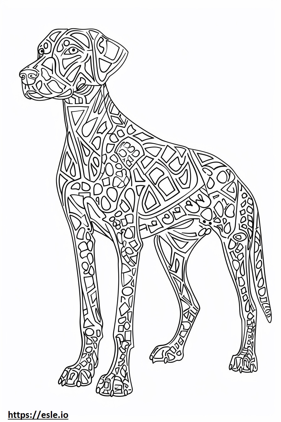 Corpo inteiro do cão leopardo americano para colorir