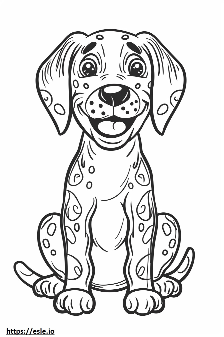 Emoji de sorriso de cão leopardo americano para colorir