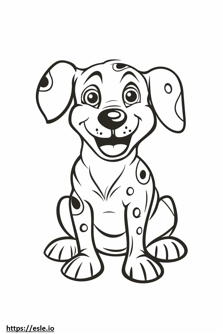 Emoji de sorriso de cão leopardo americano para colorir