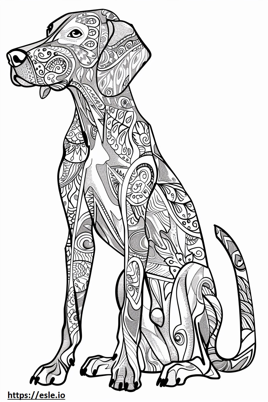 American Leopard Hound Playing coloring page