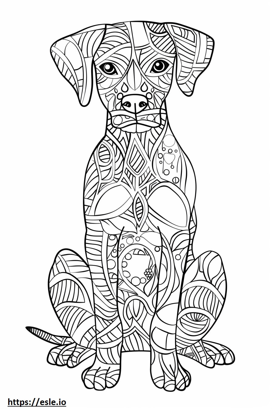 Cão Leopardo Americano Kawaii para colorir