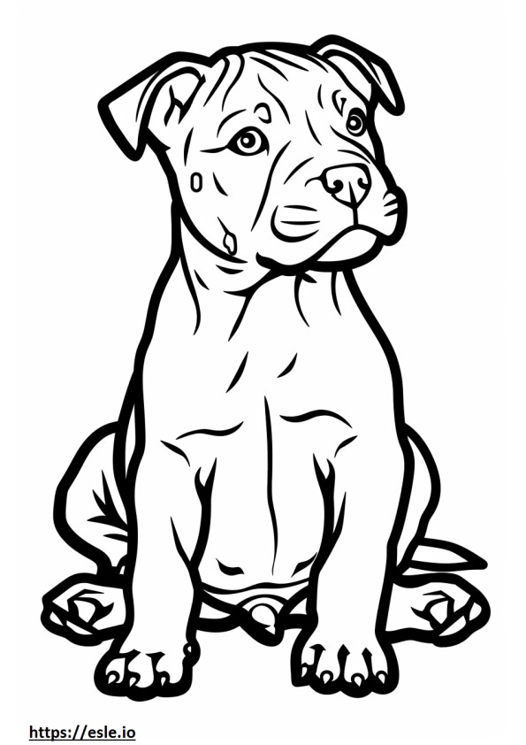 Amerikaanse Pit Bull Terrier-baby kleurplaat