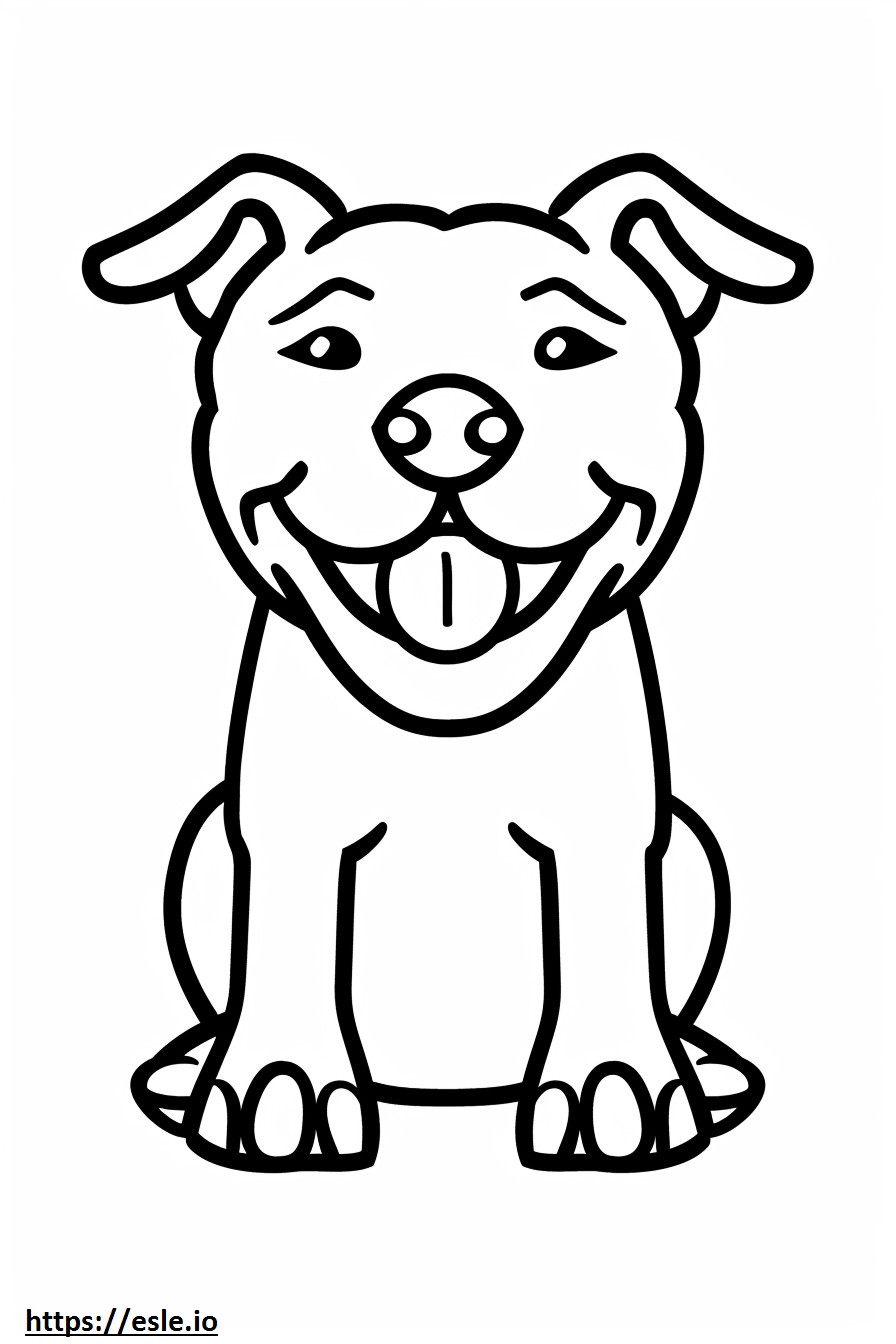 Emoji cu zâmbet american Pit Bull Terrier de colorat