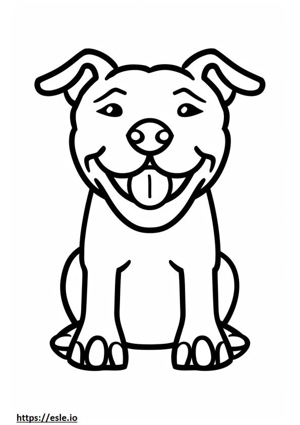 American Pit Bull Terrier lächelt Emoji ausmalbild