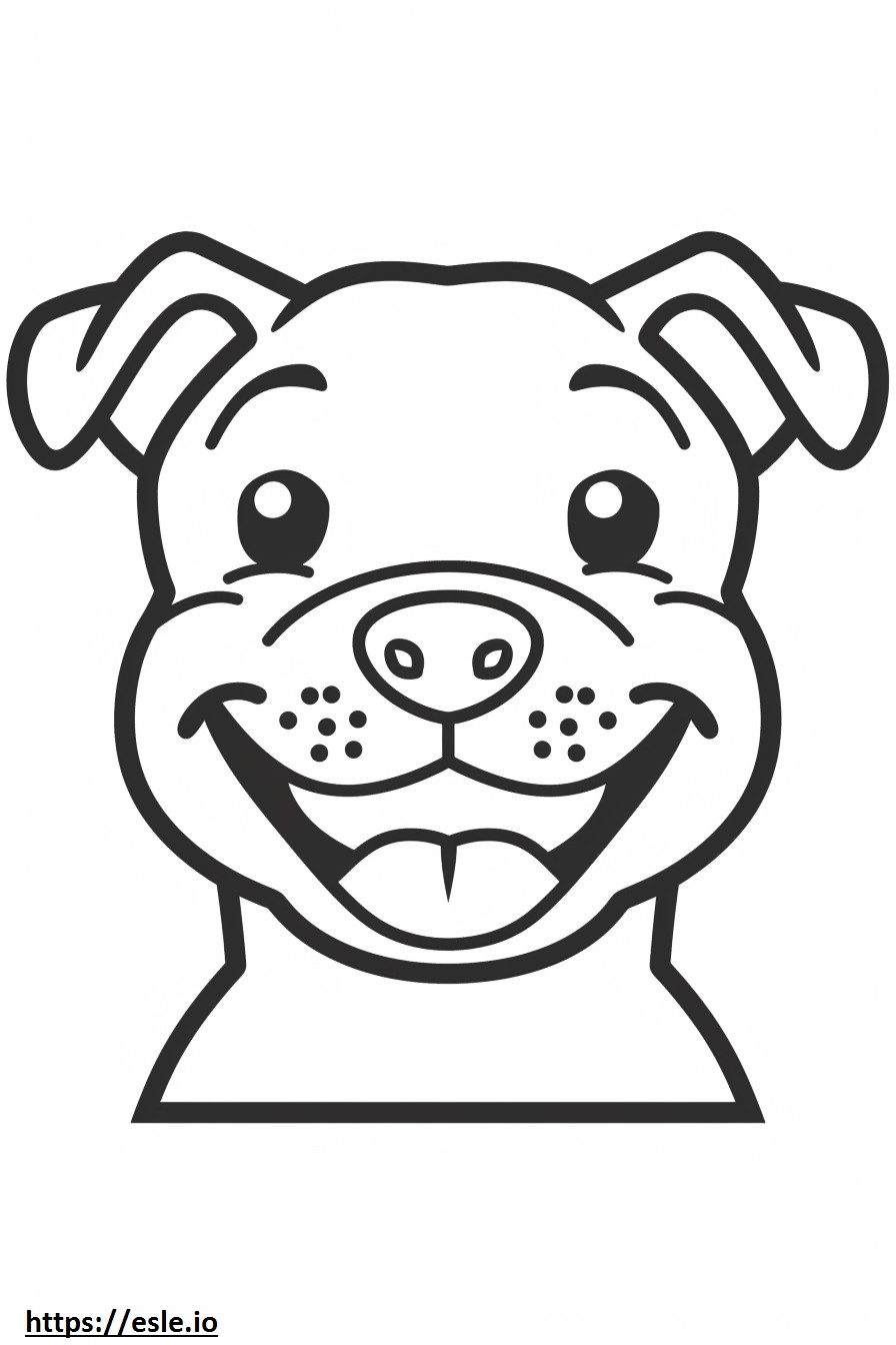 Amerikaanse Pit Bull Terrier-glimlachemoji kleurplaat kleurplaat