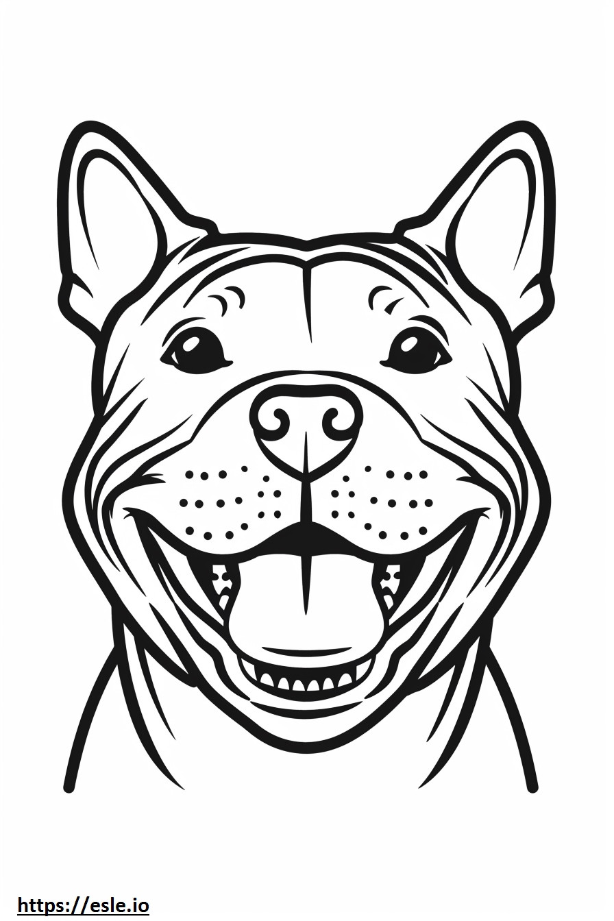 Coloriage Emoji souriant du Pit Bull Terrier américain à imprimer