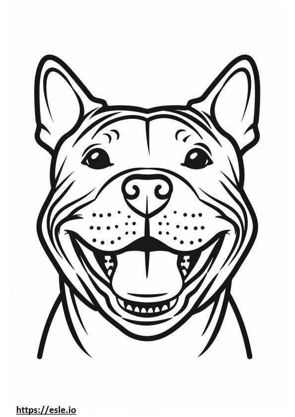 Emoji de sorriso de American Pit Bull Terrier para colorir