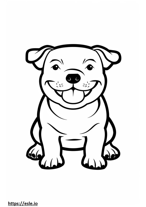 Emoji cu zâmbet american Pit Bull Terrier de colorat
