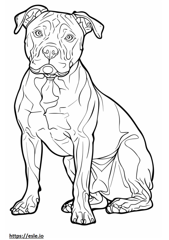 Coloriage Dessin animé américain Pit Bull Terrier à imprimer