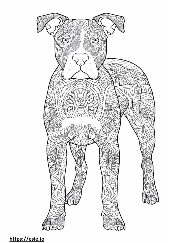 American Pit Bull Terrier happy coloring page