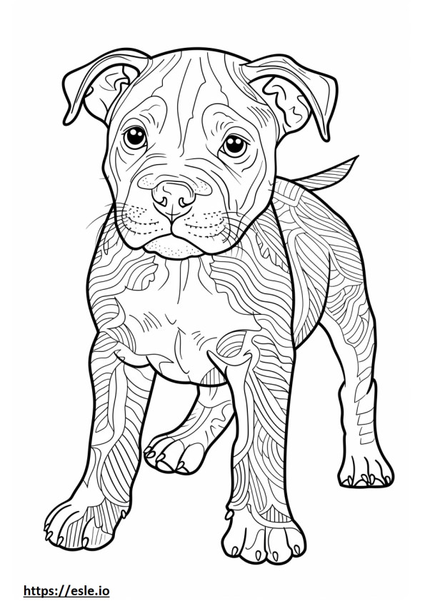Amerikanischer Pitbull Terrier Kawaii ausmalbild