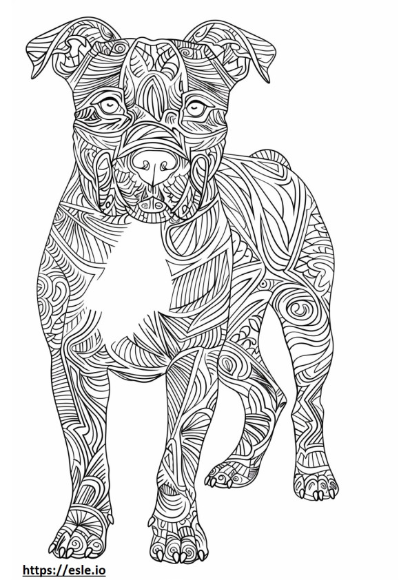 American Pit Bull Terrier Friendly coloring page