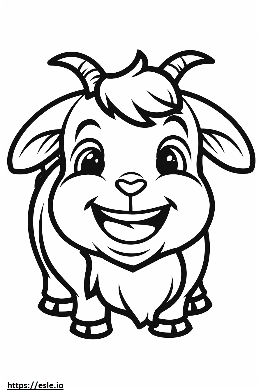 Coloriage Emoji de sourire de chèvre pygmée américaine à imprimer