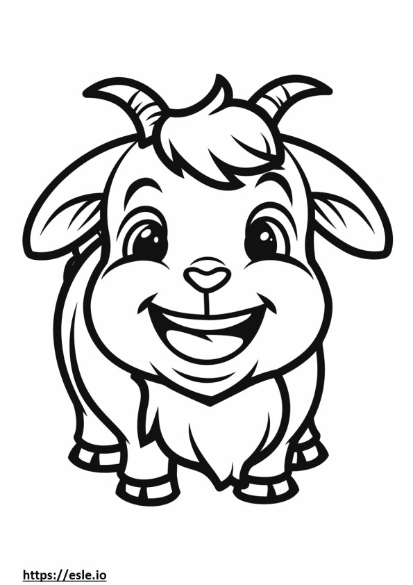 Coloriage Emoji de sourire de chèvre pygmée américaine à imprimer