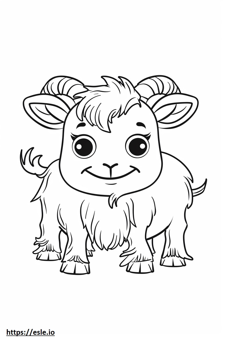 Emoji del sorriso della capra pigmea americana da colorare