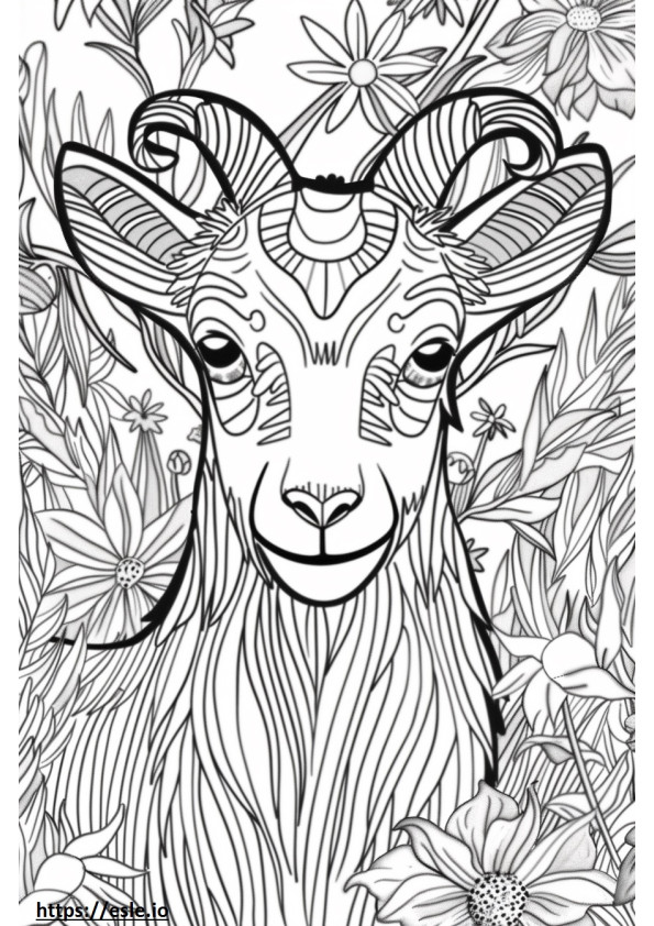 American Pygmy Goat happy coloring page