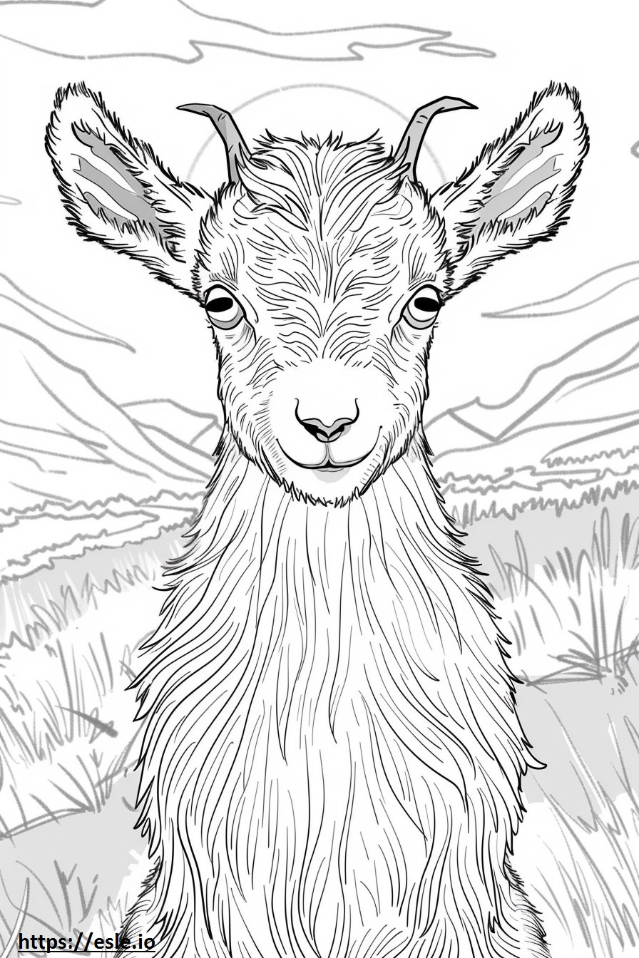 American Pygmy Goat Kawaii coloring page