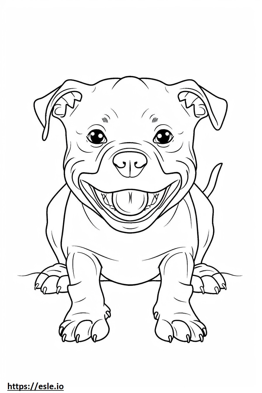 Amerikkalainen staffordshiren terrieri hymy emoji värityskuva