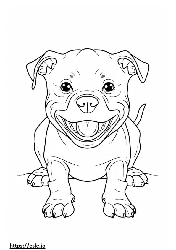 Emoji senyum Staffordshire Terrier Amerika gambar mewarnai