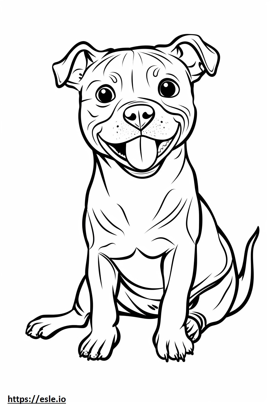 Emoji del sorriso dell'American Staffordshire Terrier da colorare