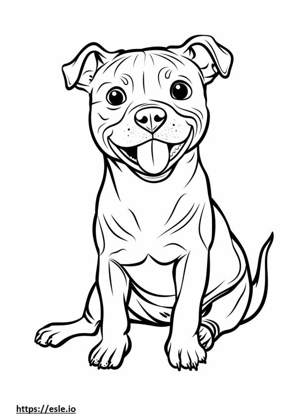 Coloriage Emoji sourire de l'American Staffordshire Terrier à imprimer