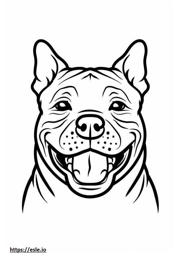 Emoji del sorriso dell'American Staffordshire Terrier da colorare