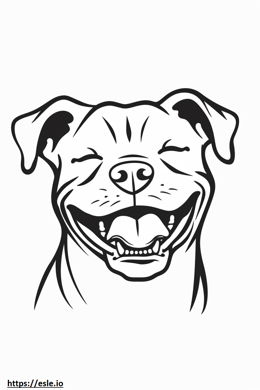 Amerikanischer Staffordshire-Terrier-Lächeln-Emoji ausmalbild