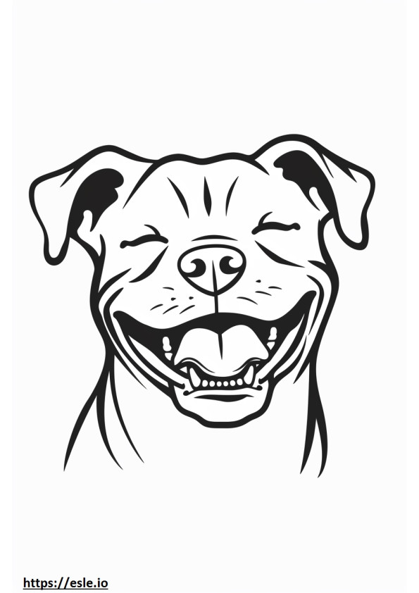 Coloriage Emoji sourire de l'American Staffordshire Terrier à imprimer