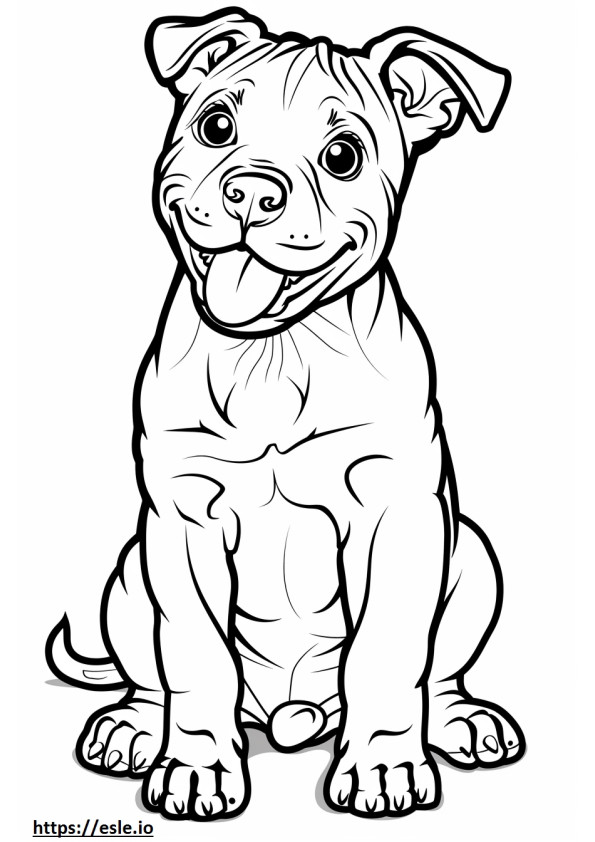 American Staffordshire Terrier feliz para colorir