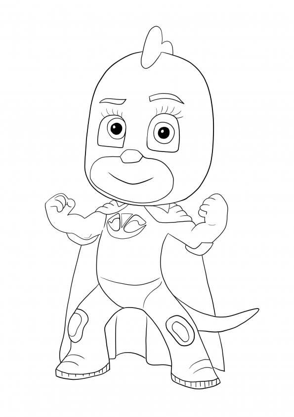 Gekko de PJ Masks image téléchargeable à colorier gratuitement