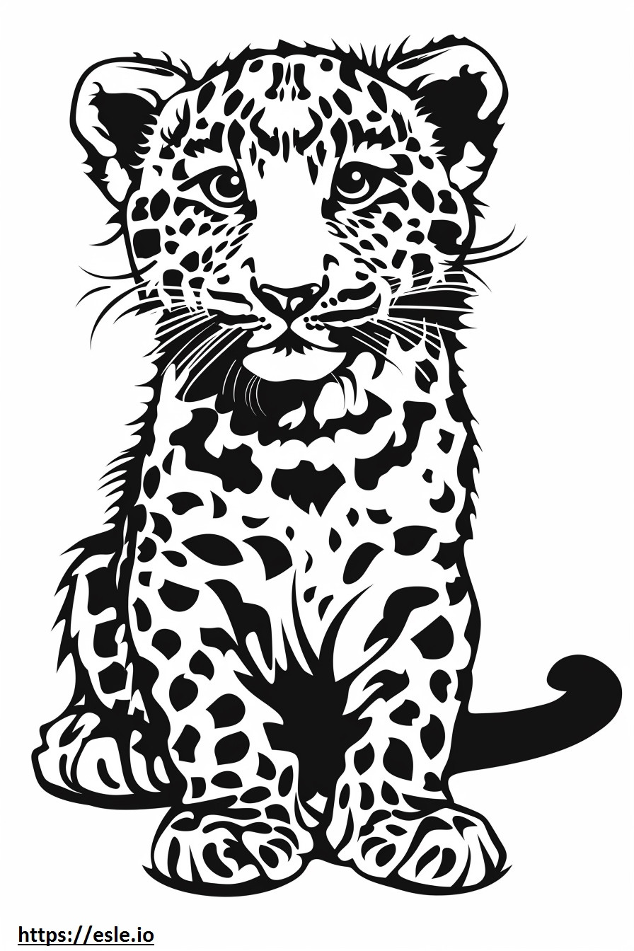 Bebê leopardo de Amur para colorir