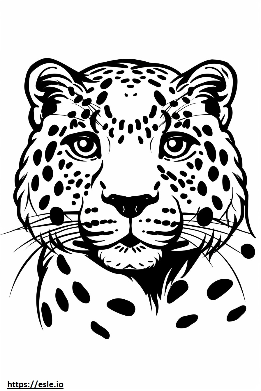 Emoji de sonrisa de leopardo de Amur para colorear e imprimir
